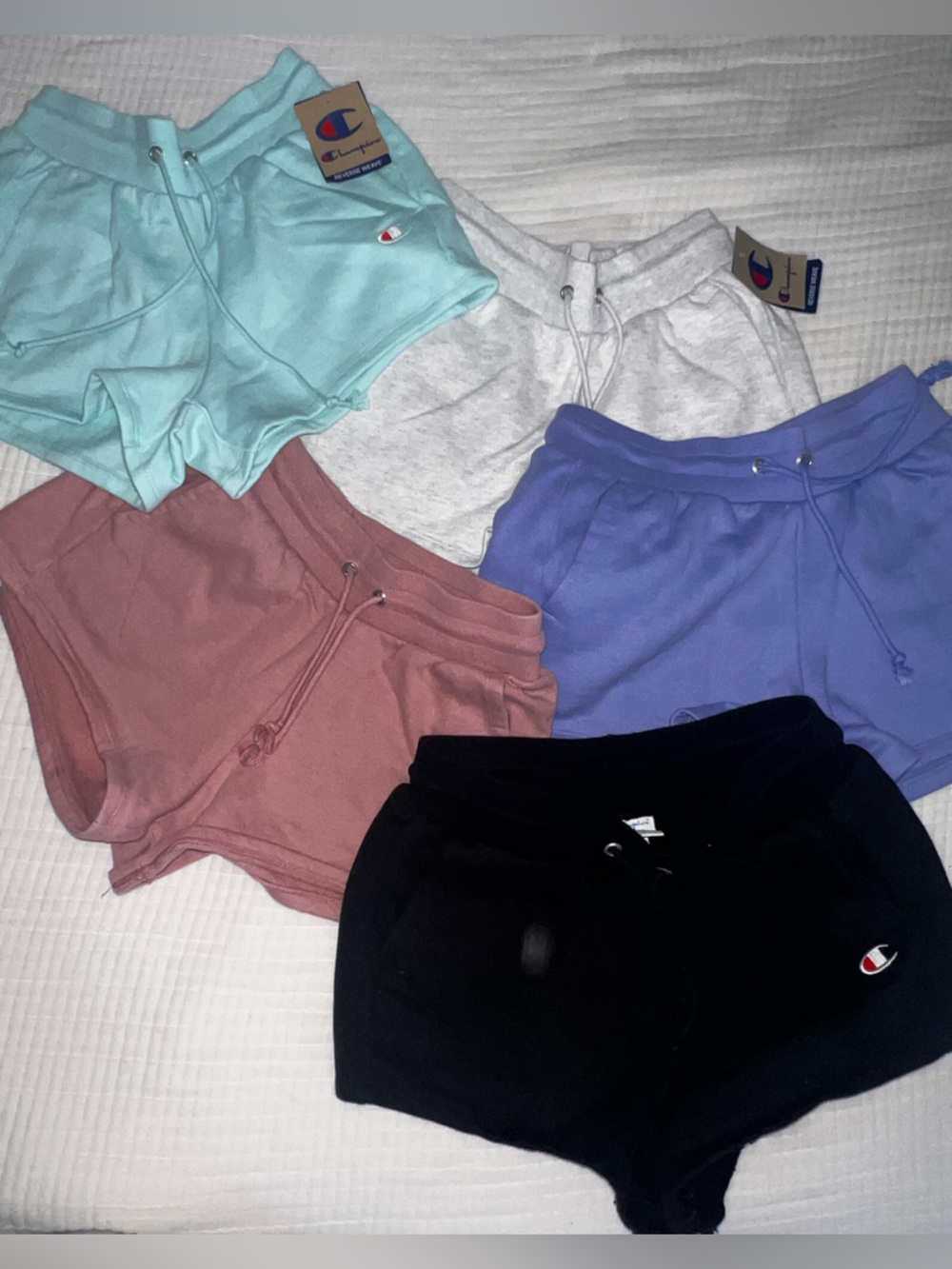 Champion Women's Reverse Weave Shorts Bundle - Mint, Gray, Lavender, Pink, Black